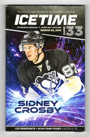 VINTAGE Mar 22 2014 Pittsburgh Penguins Tampa Bay Program Sidney Crosby