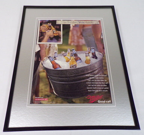 2005 Miller Lite Beer / MGD Framed 11x14 ORIGINAL Vintage Advertisement