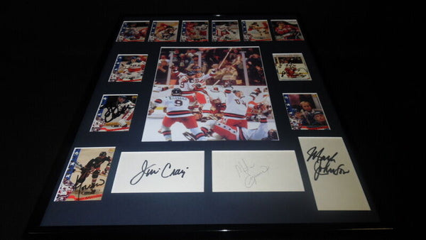 1980 Miracle on Ice USA Hockey Team Signed Framed 16x20 Photo Display J