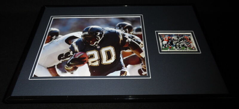 Natrone Means Signed Framed 11x17 Photo Display Chargers North Carolina 