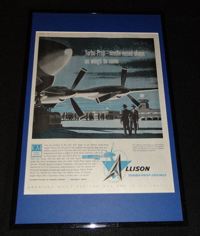 1955 Allison Turbo Prop Engines Framed 11x17 ORIGINAL Advertising Display 