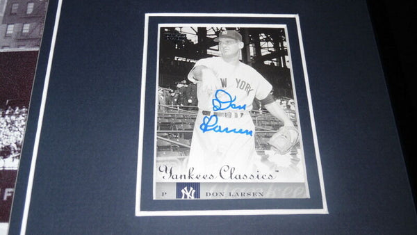 Don Larsen Signed Framed 11x17 Photo Display Yankees Perfect Game 