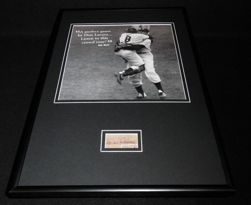 Don Larsen Signed Framed 12x18 Perfect Game Photo Display Yankees