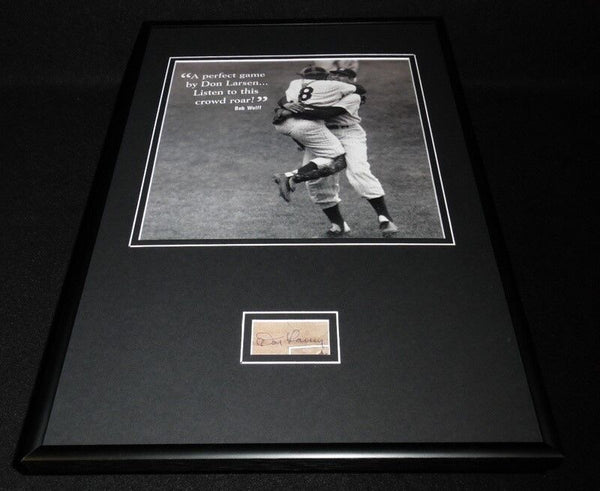 Don Larsen Signed Framed 12x18 Perfect Game Photo Display Yankees