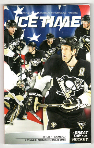 VINTAGE Nov 11 2011 Pittsburgh Penguins vs Dallas Program James Neal 2 Goals