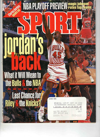 June 1995 Sport Magazine Return of Michael Jordan