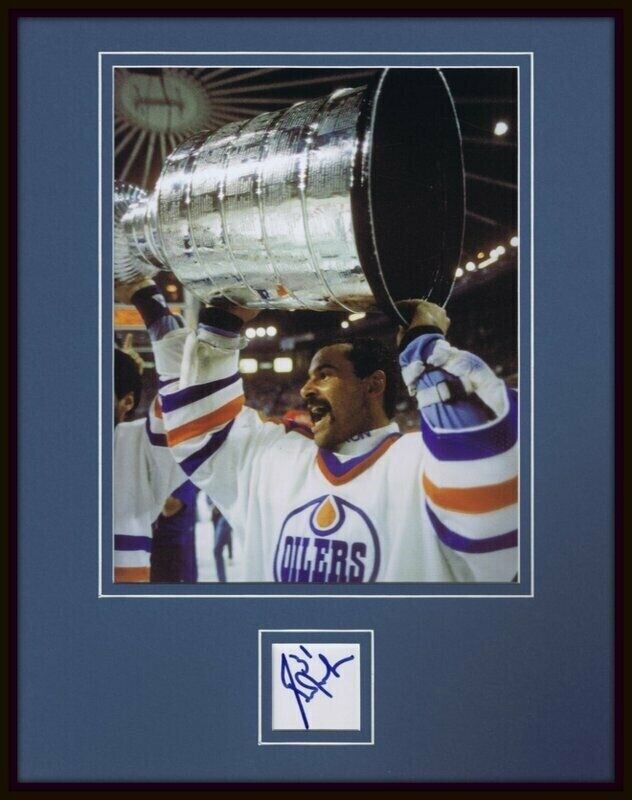 Grant Fuhr Signed Framed 11x14 Photo Display Oilers Stanley Cup