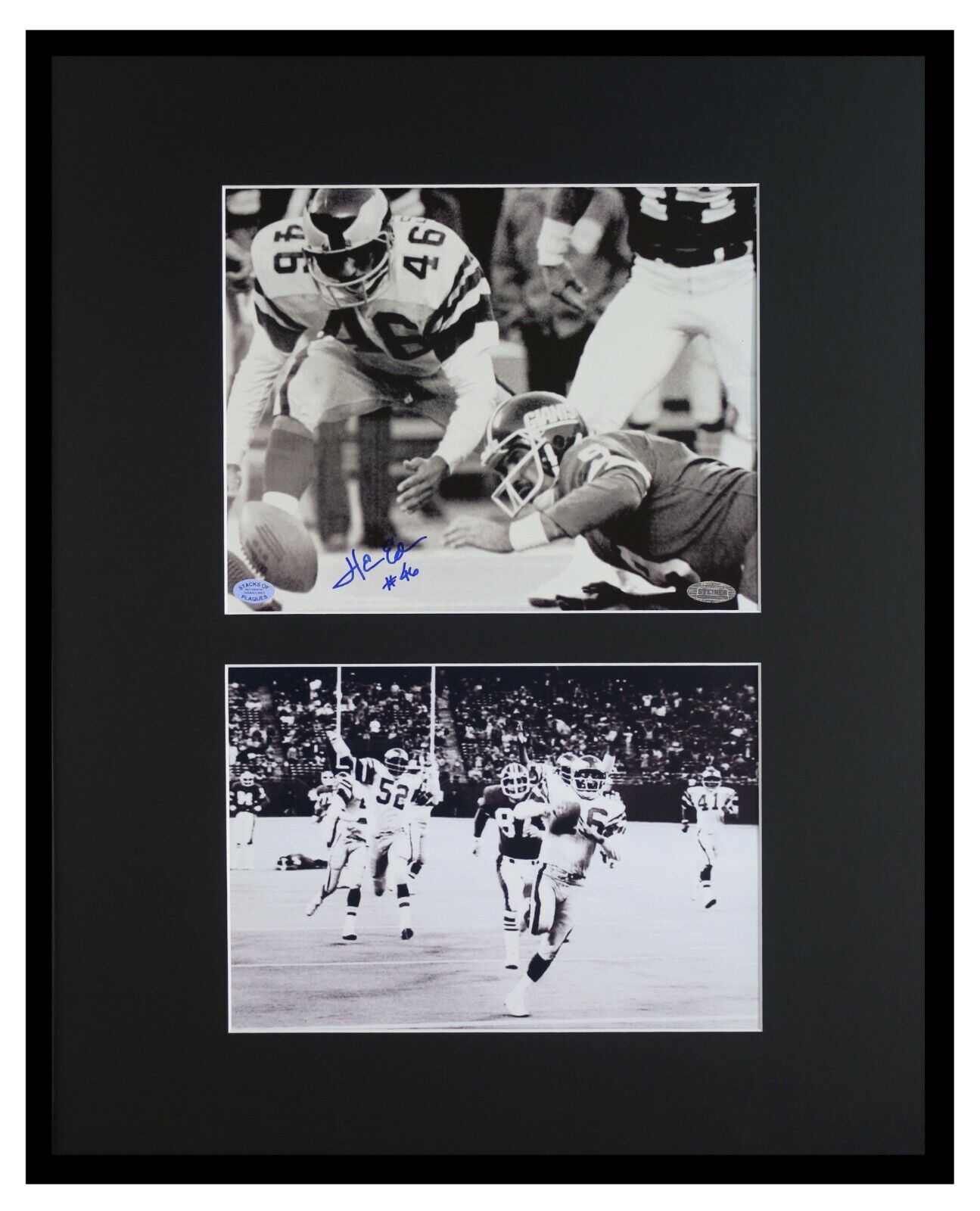 Herman Edwards Signed Framed 16x20 Photo Display Miracle at Meadowlands SOP