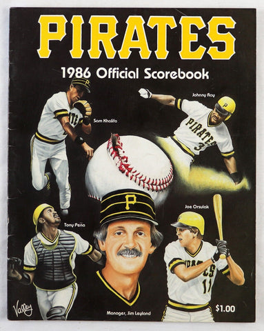 Aug 24 1986 Braves @ Pittsburgh Pirates Scorebook Barry Bonds Rookie Season