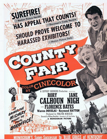 1950 County Fair ORIGINAL Vintage 9x12 Industry Ad Rory Calhoun Jane Nigh