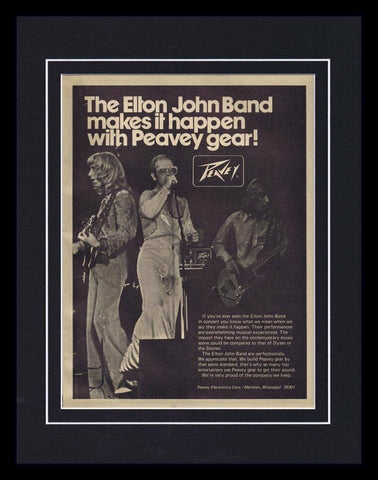 1976 Peavey / Elton John Band Framed 11x14 ORIGINAL Vintage Advertisement 