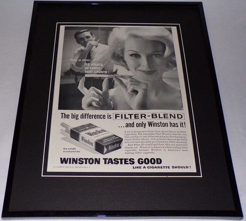 1960 Winston Cigarettes 11x14 Framed ORIGINAL Vintage Advertisement 