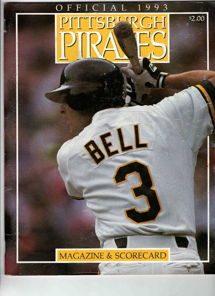 1993 San Diego Padres @ Pittsburgh Pirates Program Scorebook Jay Bell Tony Gwynn