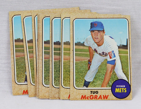 VINTAGE 1968 Topps Tug McGraw #236 Trading Card Lot of (9) NY Mets