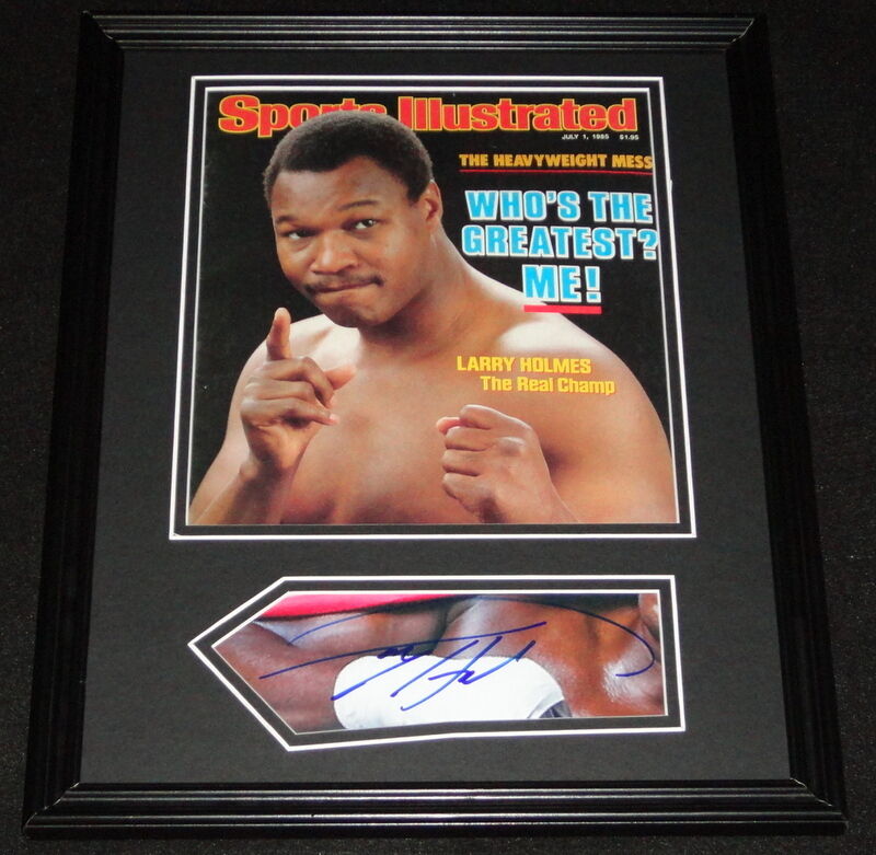 Larry Holmes Signed Framed 1985 Sports Illustrated Magazine Cover Display 