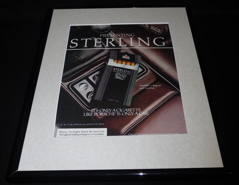 1984 Sterling Cigarettes / Porsche 11x14 Framed ORIGINAL Vintage Advertisement 