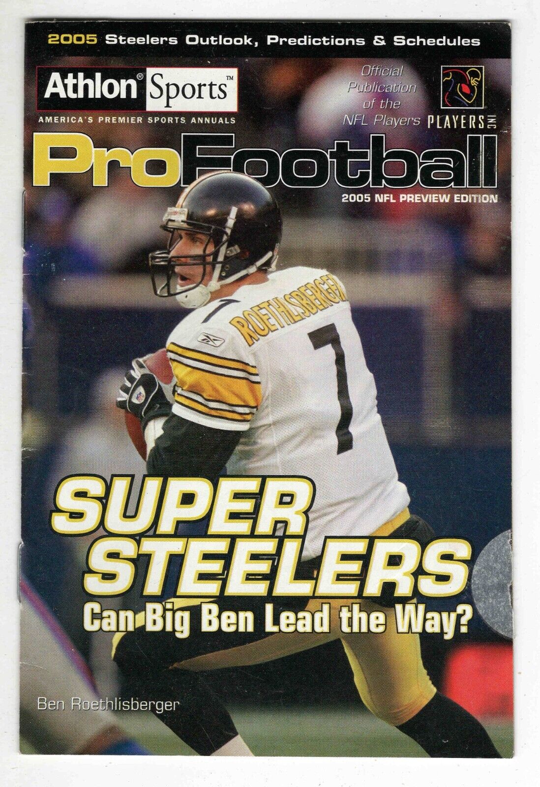 2005 Athlon NFL Preview Magazine Ben Roethlisberger Cover