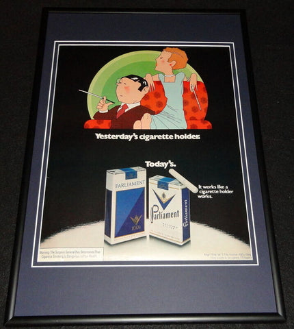 1972 Parliament Cigarettes Framed 12x18 ORIGINAL Advertisement