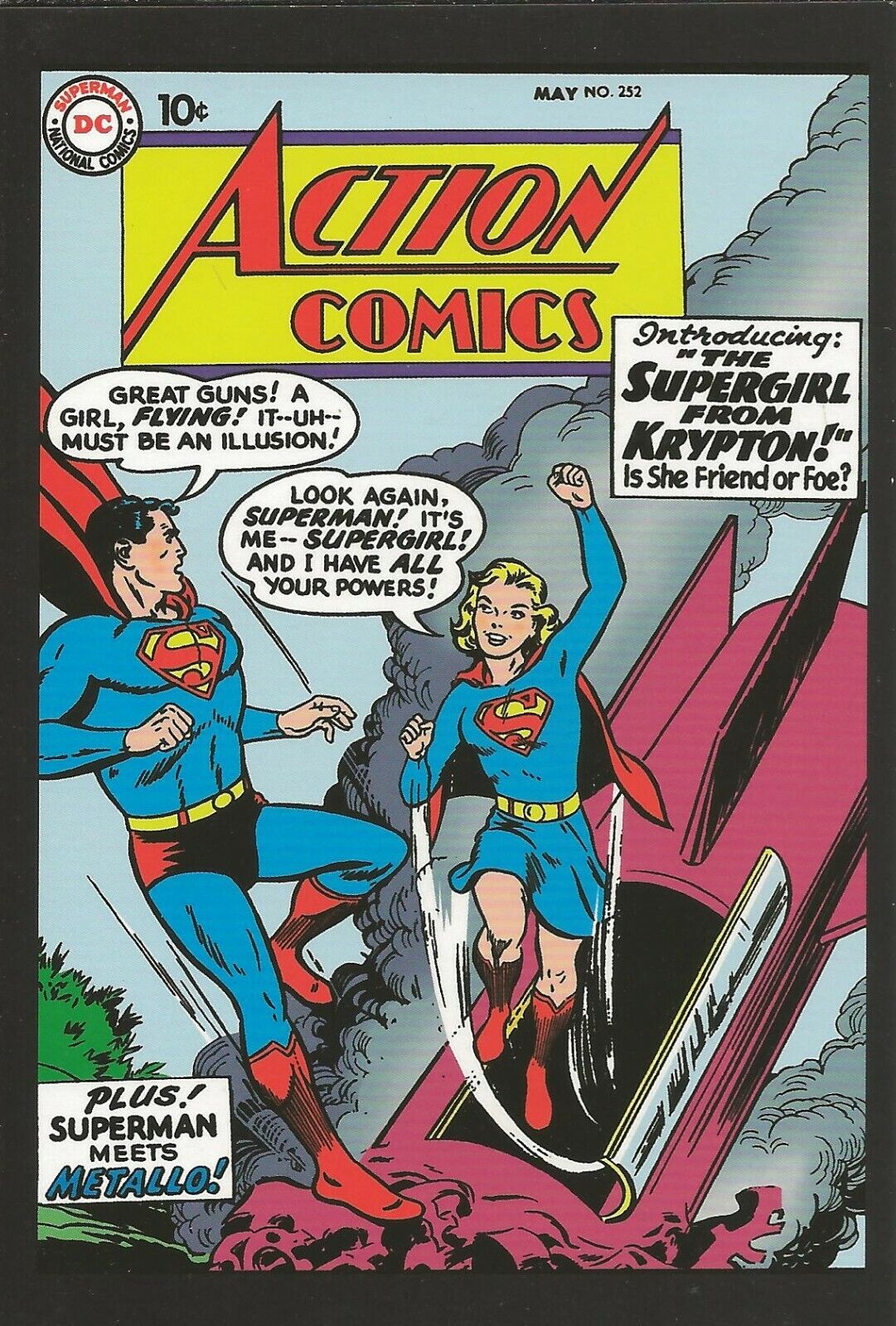 Action Comics #252 1959 4x5" Cover Postcard 2010 DC Comics Superman Supergirl