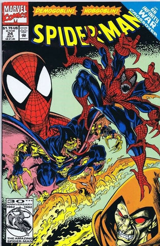 Spiderman #24 ORIGINAL Vintage 1992 Marvel Comics Infinity War