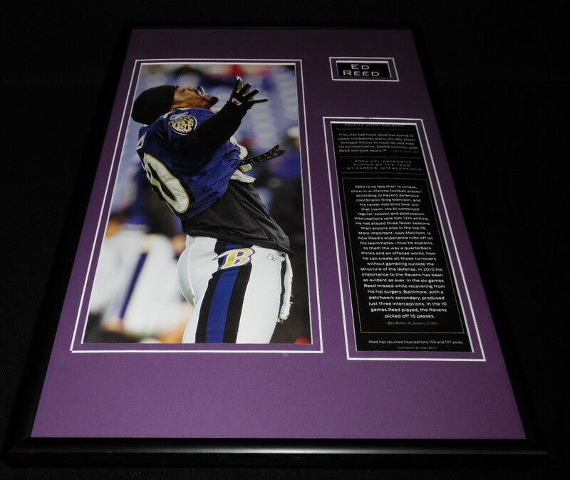 Ed Reed Framed 12x18 Photo Display Ravens