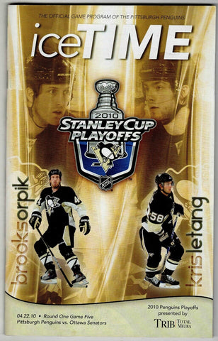 VINTAGE Apr 22 2010 Senators @ Penguins 3 OT Program Matt Carkner Wins It