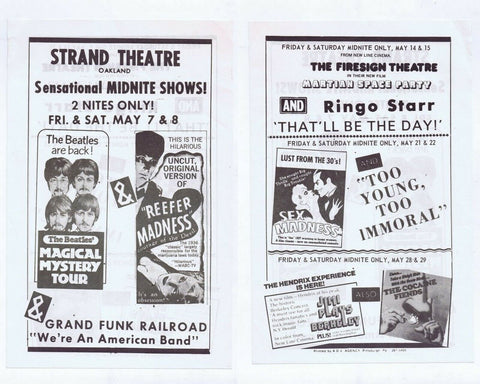 ORIGINAL Vintage Beatles Magic Mystery Tour / Reefer Madness Pittsburgh Handbill