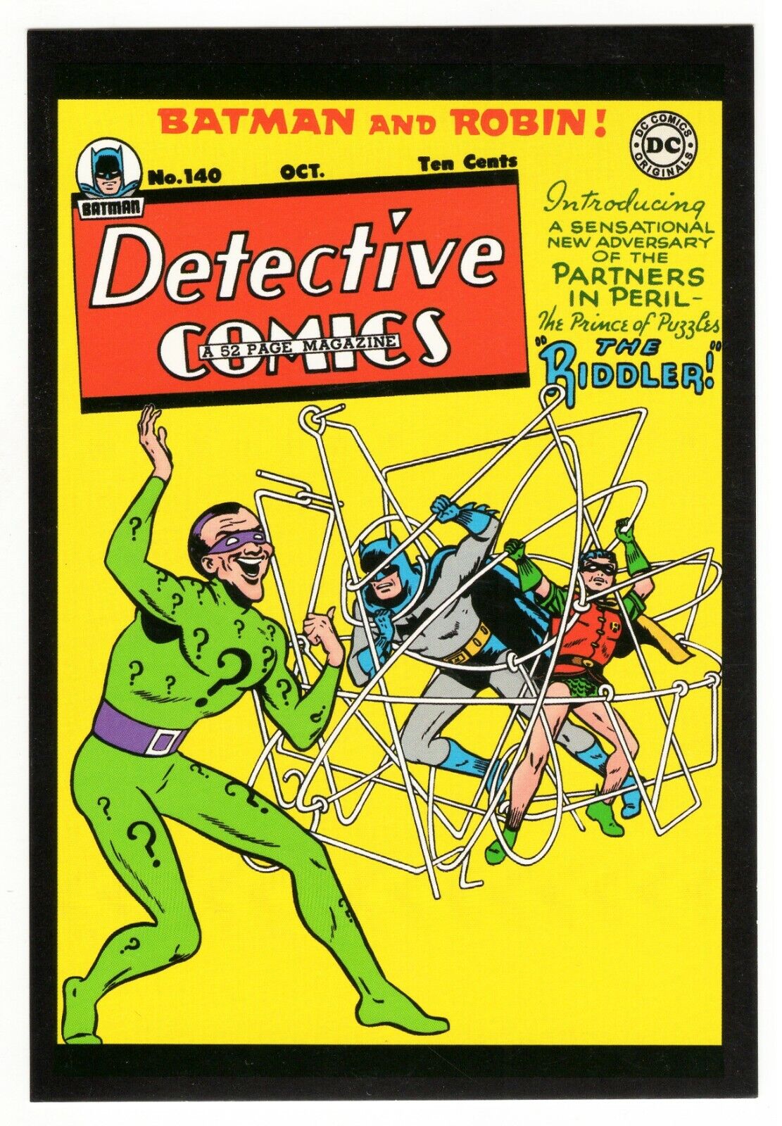 Detective Comics #140 4x5" Cover Postcard 2010 DC Comics Batman Robin Riddler