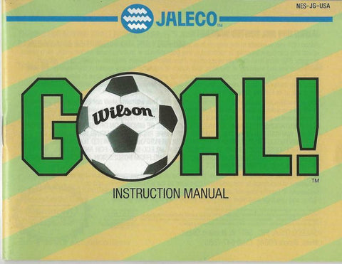 ORIGINAL Vintage Jaleco Goal Soccer Nintendo NES Manual 