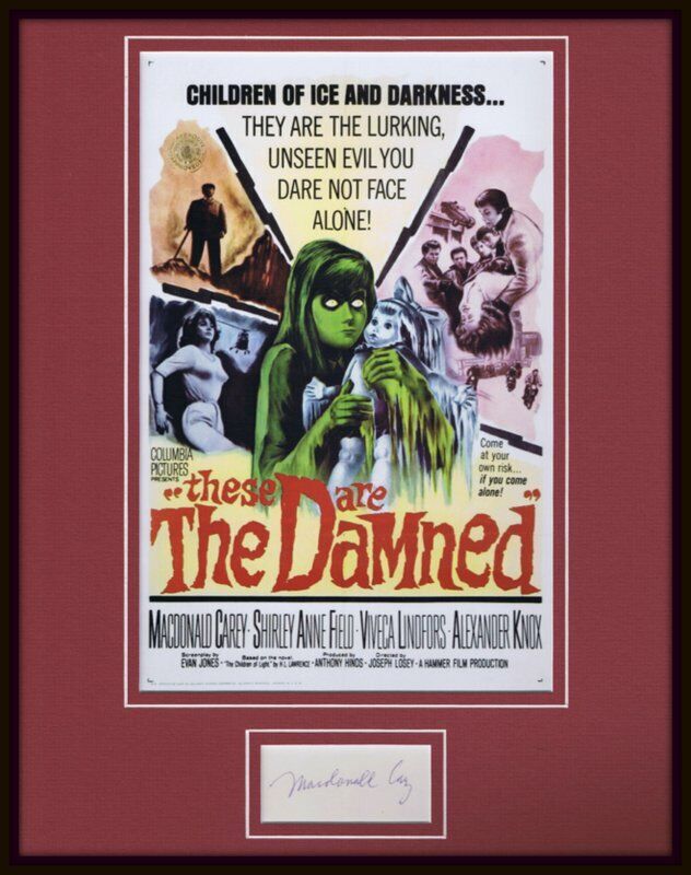 Macdonald Carey Signed Framed 11x14 These Are The Damned Poster Display