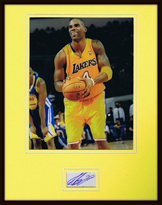 Antawn Jamison Signed Framed 11x14 Photo Display FLEER Lakers UNC