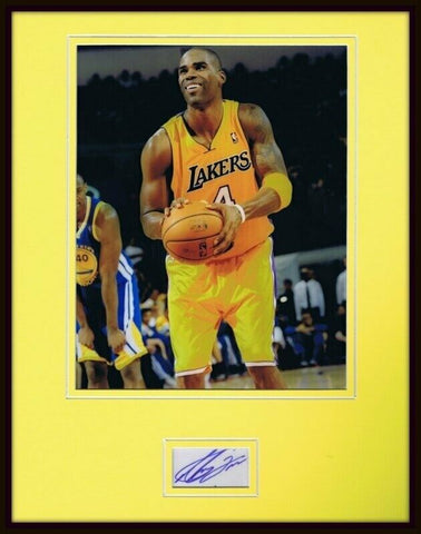 Antawn Jamison Signed Framed 11x14 Photo Display FLEER Lakers UNC