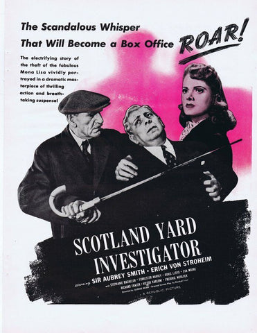 Scotland Yard Investigator 1945 ORIGINAL Vintage 9x12 Industry Ad Aubrey Smith