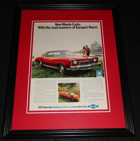 1973 Chevrolet Monte Carlo S Framed 11x14 ORIGINAL Advertisement