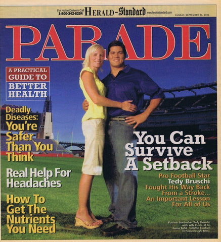 ORIGINAL Vintage Parade Magazine September 24 2006 Tedy Bruschi Patriots