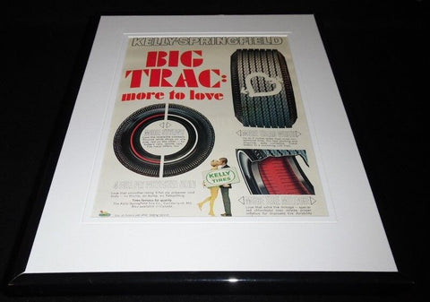 1968 Kelly Tires Spin Trac Framed 11x14 ORIGINAL Vintage Advertisement