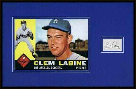 Clem Labine Signed Framed 11x17 Photo Display Dodgers