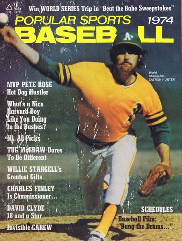 ORIGINAL Vintage 1974 Popular Sports Magazine Catfish Hunter A's