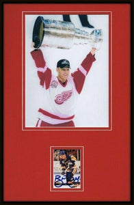 Brett Hull Signed Framed 11x17 Photo Display Detroit Red Wings Stanley Cup