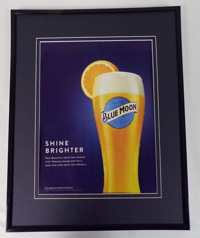 2018 Blue Moon Wheat Beer Framed 11x14 ORIGINAL Advertisement