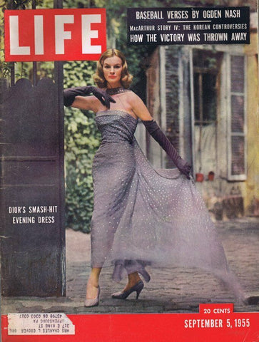 ORIGINAL Vintage Life Magazine September 5 1955 Dior Evening Dress