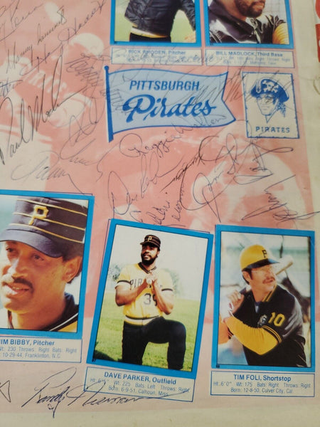 Pittsburgh Pirates Team Signed 1982 Topps Sticker Book w/ Willie Stargell Tanner