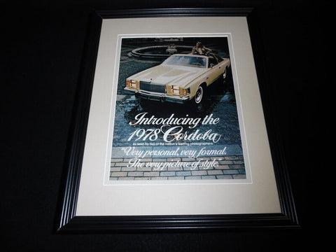 1978 Chrysler Cordoba 11x14 Framed ORIGINAL Vintage Advertisement