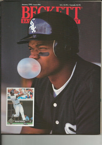 ORIGINAL Vintage Jan 1993 Beckett Baseball Card Magazine Frank Thomas