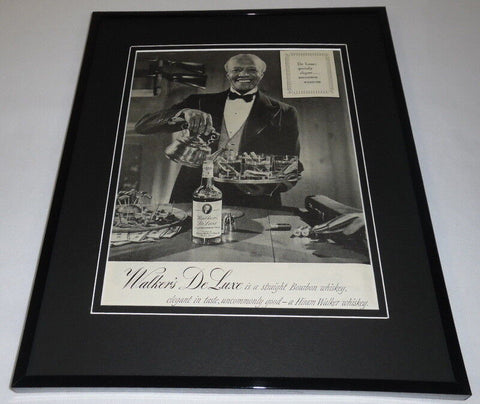 1951 Walker's Deluxe Whiskey 11x14 Framed ORIGINAL Vintage Advertisement