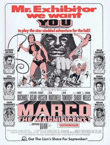 1966 Marco the Magnificent ORIGINAL Vintage 9x12 Industry Ad Anthony Quinn  