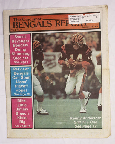  VINTAGE Dec 12 1983 Cincinnati Bengals Report Magazine Ken Anderson