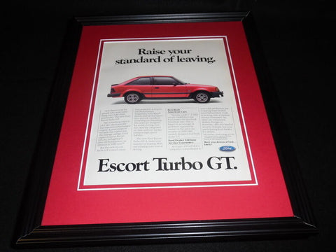 1985 Ford Escort Turbo GT Framed 11x14 ORIGINAL Vintage Advertisement