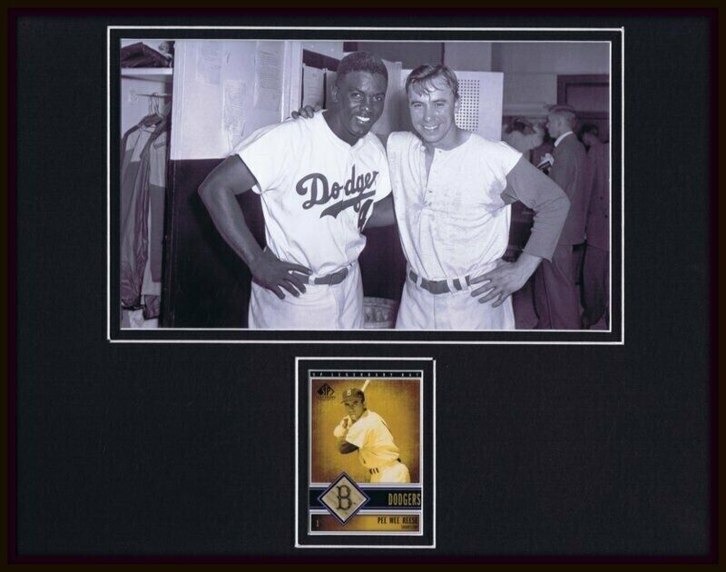 Pee Wee Reese Framed 11x14 Game Used Bat & Photo Display Dodgers