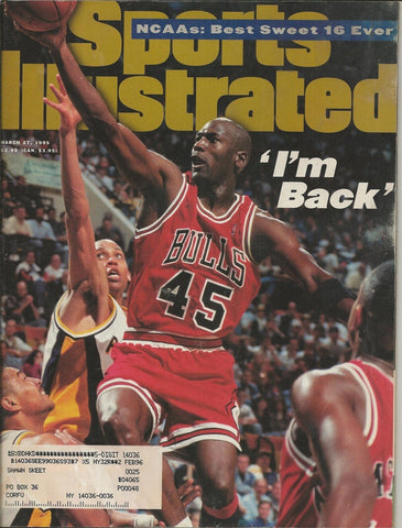 ORIGINAL Vintage Mar 27 1995 Sports Illustrated Magazine Michael Jordan I'm Back